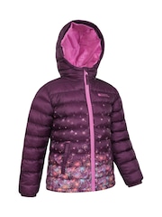 Morado claro - Mountain Warehouse Seasons Kids Printed Water-Resistant Padded Jacket - Imagen 3 de 5