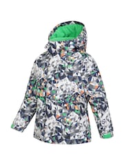 Mountain Warehouse Grey Kids Fleece Lined Printed Snow Ski Jacket And Trousers Set - Image 4 of 12