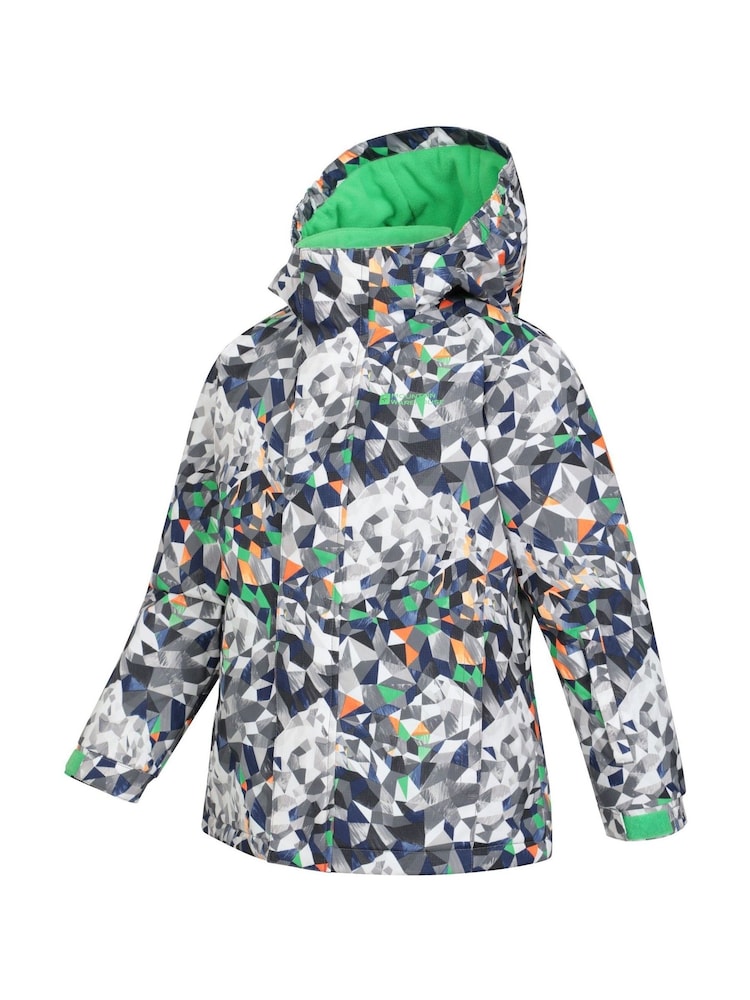 Mountain Warehouse Grey Kids Fleece Lined Printed Snow Ski Jacket And Trousers Set - Image 4 of 12