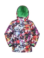 Mountain Warehouse White Kids Mogal Printed Fleece Lined Snow Ski Jacket - Image 1 of 6