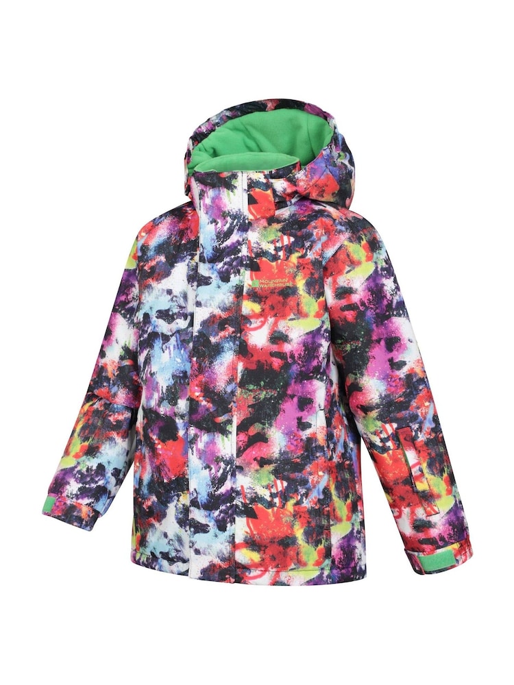 Mountain Warehouse White Kids Mogal Printed Fleece Lined Snow Ski Jacket - Image 4 of 6