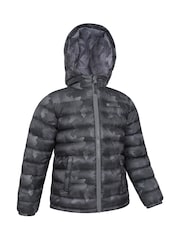 Gris - Mountain Warehouse Seasons Kids Printed Water-Resistant Padded Jacket - Imagen 3 de 5
