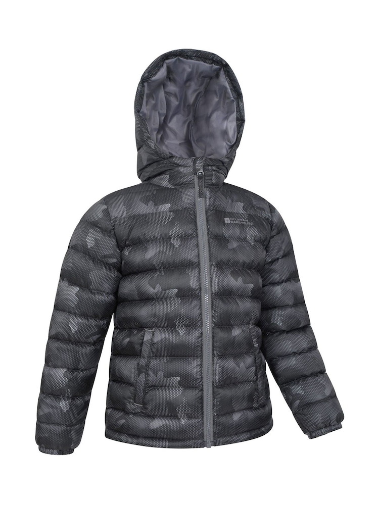 Mountain Warehouse Grey Seasons Kids Printed Water-Resistant Padded Jacket - Image 3 of 5