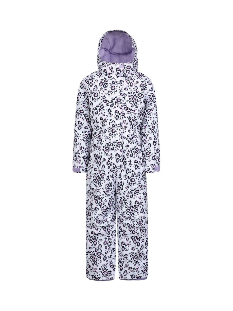 Mountain Warehouse Purple Kids Cloud Printed Waterproof Fleece Lined Snowsuit - Image 1 of 6