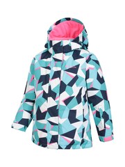 Mountain Warehouse Blue Kids Fleece Lined Printed Snow Ski Jacket And Trousers Set - Image 5 of 12