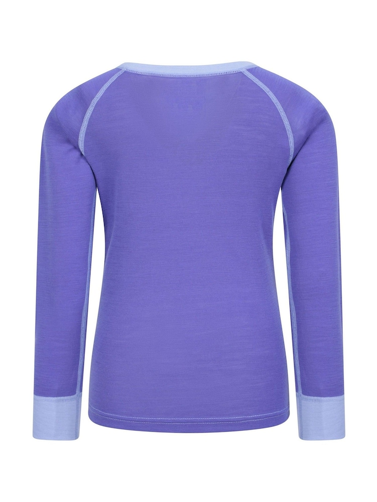 أرجواني - Mountain Warehouse Merino II Kids Round Neck Thermal Top - Image 3 of 5