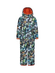 Mountain Warehouse Green Kids Cloud Printed Waterproof Fleece Lined Snowsuit - Image 1 of 7