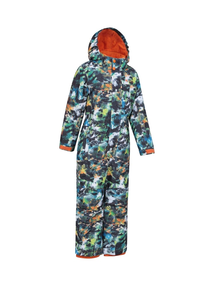 Mountain Warehouse Green Kids Cloud Printed Waterproof Fleece Lined Snowsuit - Image 2 of 7
