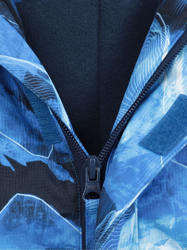 Mountain Warehouse Blue Light Kids Fleece Lined Printed Snow Ski Jacket And Trousers Set - Image 12 of 12