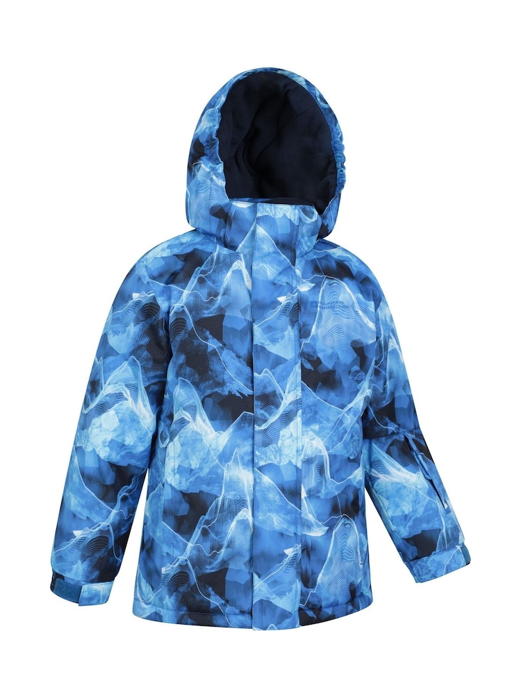 Mountain Warehouse Blue Light Kids Fleece Lined Printed Snow Ski Jacket And Trousers Set - Image 3 of 12