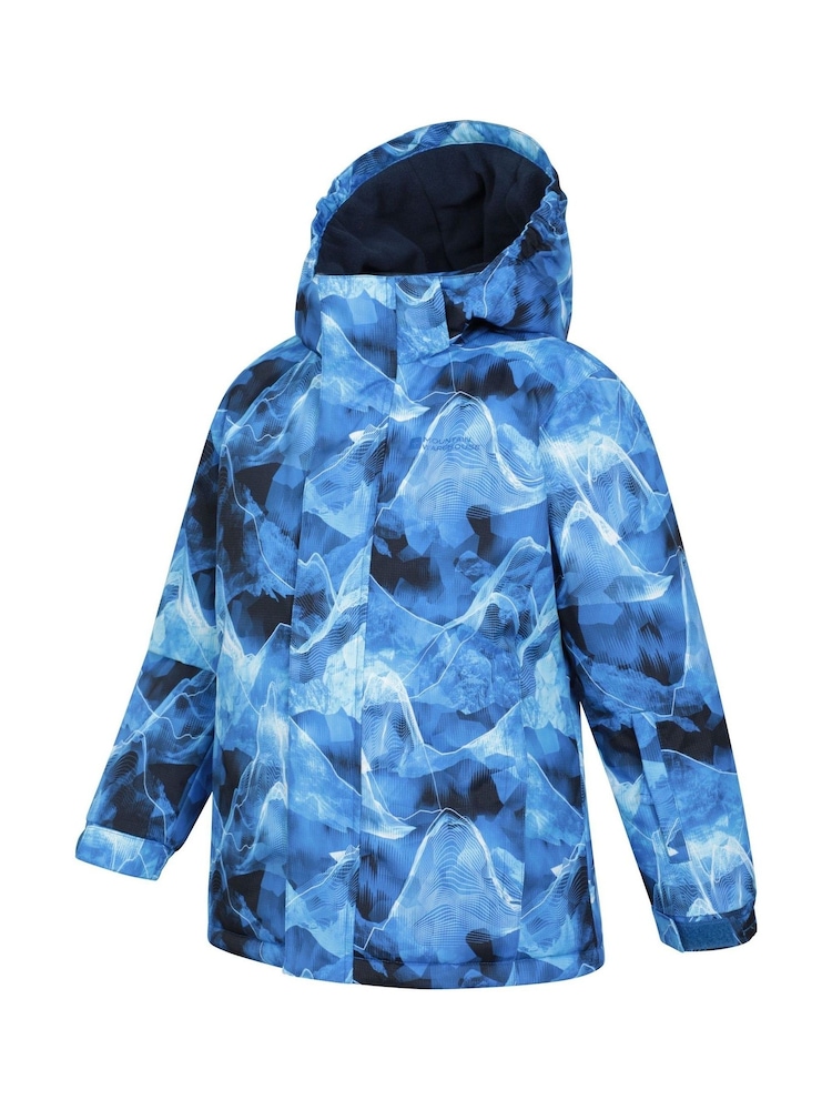 Mountain Warehouse Blue Light Kids Fleece Lined Printed Snow Ski Jacket And Trousers Set - Image 4 of 12