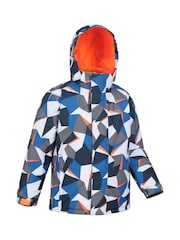 Mountain Warehouse Blue Kids Mogal Printed Fleece Lined Snow Ski Jacket - Image 2 of 7