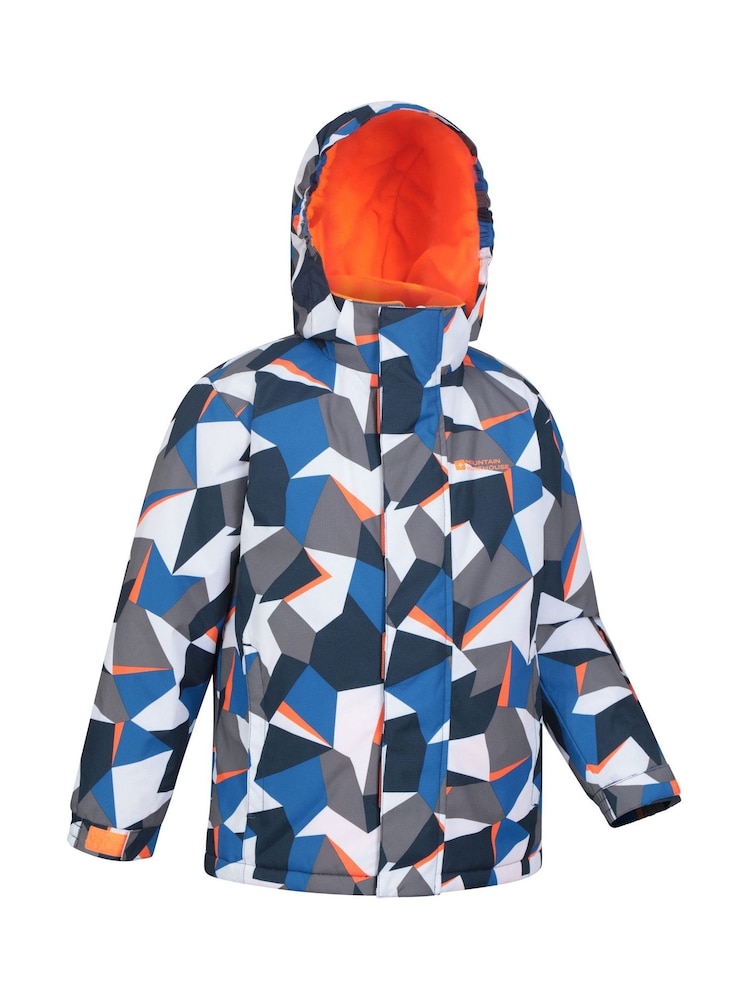 Mountain Warehouse Blue Kids Mogal Printed Fleece Lined Snow Ski Jacket - Image 2 of 7