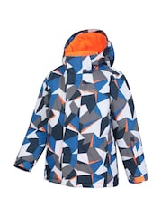 Mountain Warehouse Blue Kids Mogal Printed Fleece Lined Snow Ski Jacket - Image 4 of 7