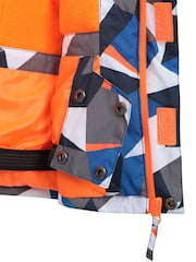 Mountain Warehouse Blue Kids Mogal Printed Fleece Lined Snow Ski Jacket - Image 5 of 7