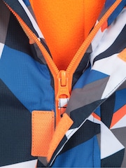 Mountain Warehouse Blue Kids Mogal Printed Fleece Lined Snow Ski Jacket - Image 7 of 7