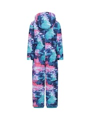 Mountain Warehouse Dark Purple Kids Cloud Printed Waterproof Fleece Lined Snowsuit - Image 3 of 7