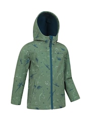 Verde claro - Mountain Warehouse Exodus Kids Printed Water-Resistant Softshell Jacket - Imagen 2 de 5