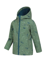 Verde claro - Mountain Warehouse Exodus Kids Printed Water-Resistant Softshell Jacket - Imagen 3 de 5