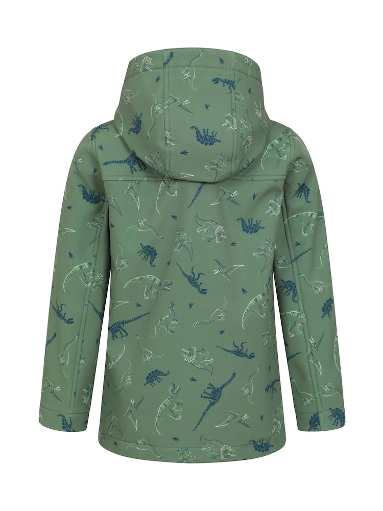 Mountain Warehouse Light Green Exodus Kids Printed Water-Resistant Softshell Jacket - Image 4 of 5