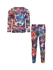 Mountain Warehouse Red Kids Talus Printed Thermal Top And Joggers Set - Image 1 of 12