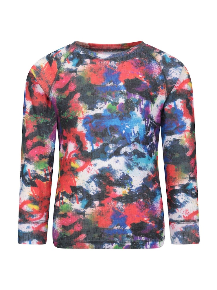 Mountain Warehouse Red Kids Talus Printed Thermal Top And Joggers Set - Image 2 of 12