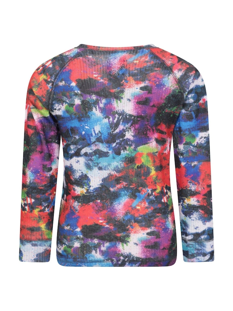 Mountain Warehouse Red Kids Talus Printed Thermal Top And Joggers Set - Image 4 of 12