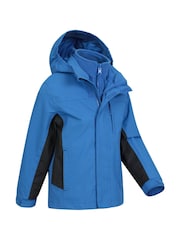 Mountain Warehouse Blue Kids Cannonball 3 in 1 Waterproof Jacket - Image 2 of 6
