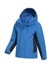 Mountain Warehouse Blue Kids Cannonball 3 in 1 Waterproof Jacket - Image 4 of 6