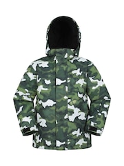 Mountain Warehouse Green Kids Mogal Printed Fleece Lined Snow Ski Jacket - Image 1 of 7