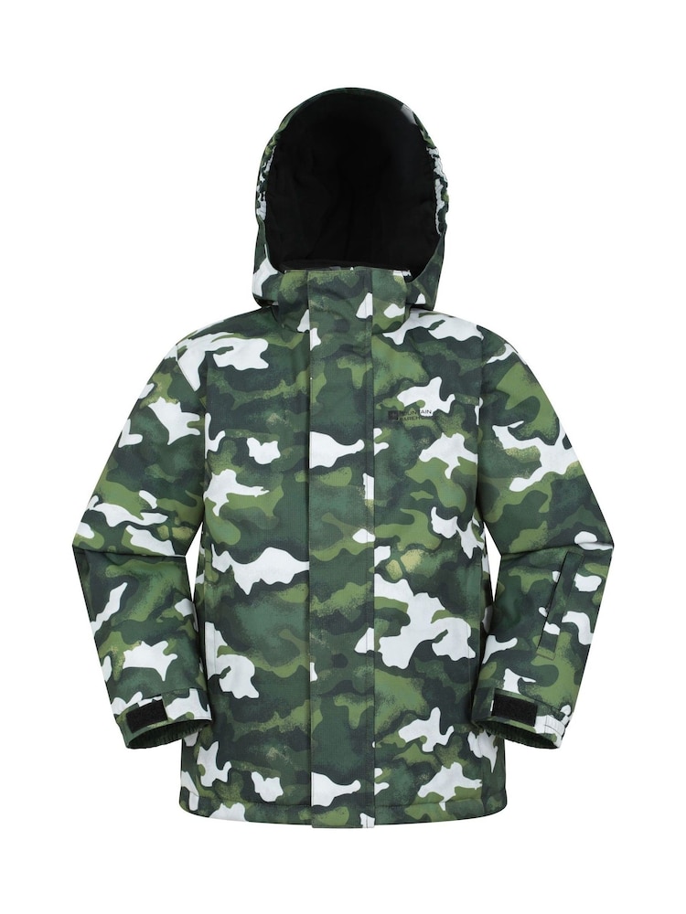 Mountain Warehouse Green Kids Mogal Printed Fleece Lined Snow Ski Jacket - Image 1 of 7