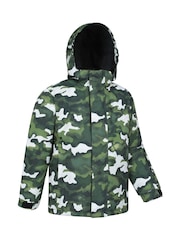 Mountain Warehouse Green Kids Mogal Printed Fleece Lined Snow Ski Jacket - Image 2 of 7