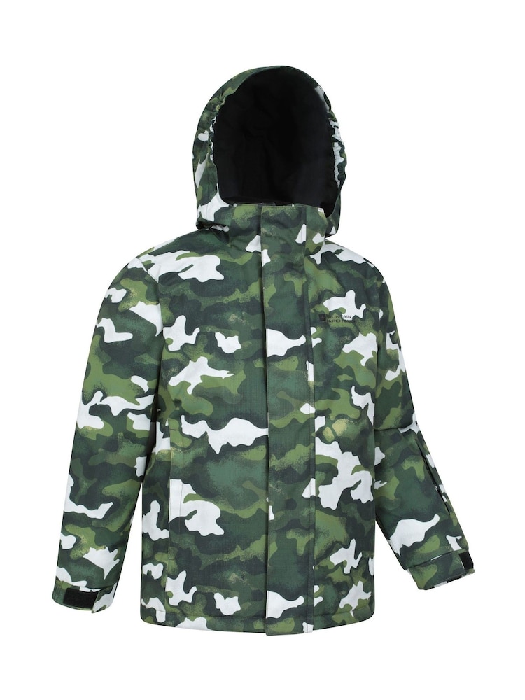 Mountain Warehouse Green Kids Mogal Printed Fleece Lined Snow Ski Jacket - Image 2 of 7