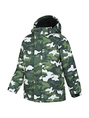 Mountain Warehouse Green Kids Mogal Printed Fleece Lined Snow Ski Jacket - Image 4 of 7