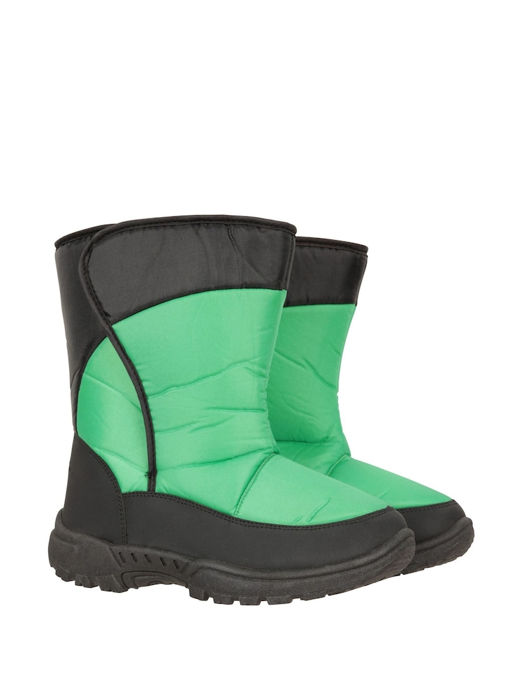 Mountain Warehouse Green Caribou Kids Single Stripe Sherpa Lined Adaptive Snow Boots - Image 3 of 9