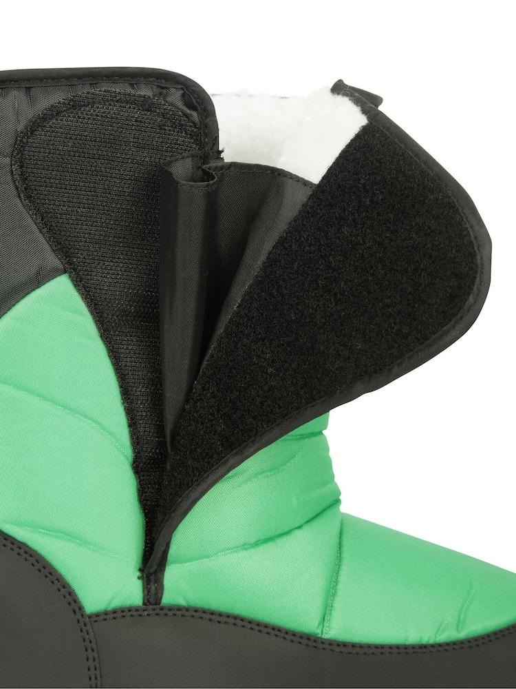 Mountain Warehouse Green Caribou Kids Single Stripe Sherpa Lined Adaptive Snow Boots - Image 7 of 9
