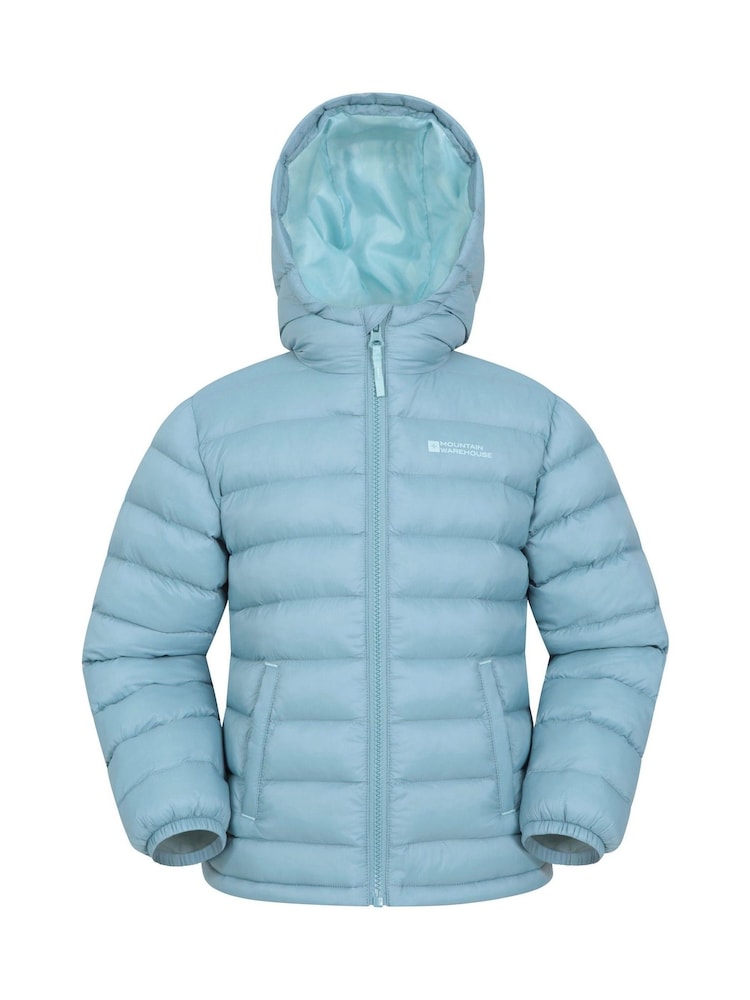 Mountain Warehouse Aqua Blue Seasons II Kids Water-Resistant Padded Jacket - Image 1 of 6