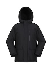 Mountain Warehouse Black Kids Noah Borg Lined Waterproof Jacket - Image 1 of 6