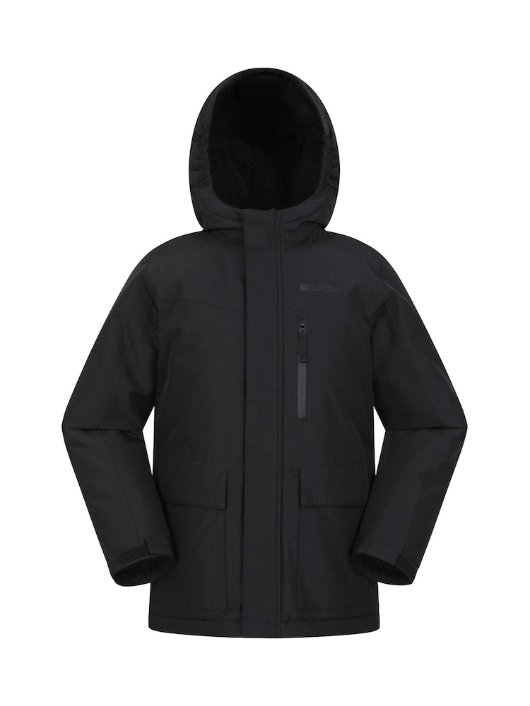 Mountain Warehouse Black Kids Noah Borg Lined Waterproof Jacket - Image 1 of 6
