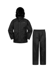 Mountain Warehouse Black Kids Pakka Waterproof Jacket And Overtrousers Set - Image 1 of 11
