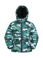 Mountain Warehouse Green Kids Seasons Water Resistant Faux Fur Lined Padded Jacket - Image 1 of 6