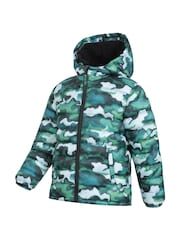 Mountain Warehouse Green Kids Seasons Water Resistant Faux Fur Lined Padded Jacket - Image 4 of 6