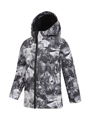 Mountain Warehouse Dark Black Exodus Kids Printed Water-Resistant Softshell Jacket - Image 4 of 5