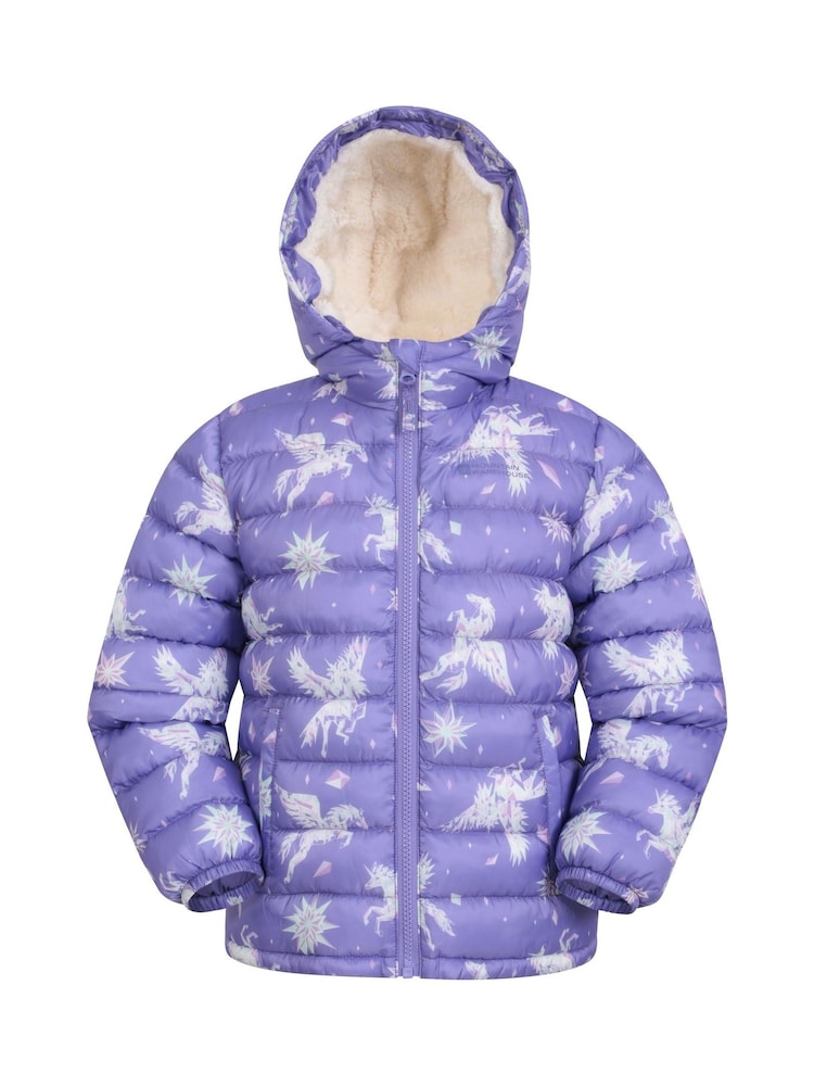 Mountain Warehouse Purple Kids Seasons Water Resistant Faux Fur Lined Padded Jacket - Image 1 of 6