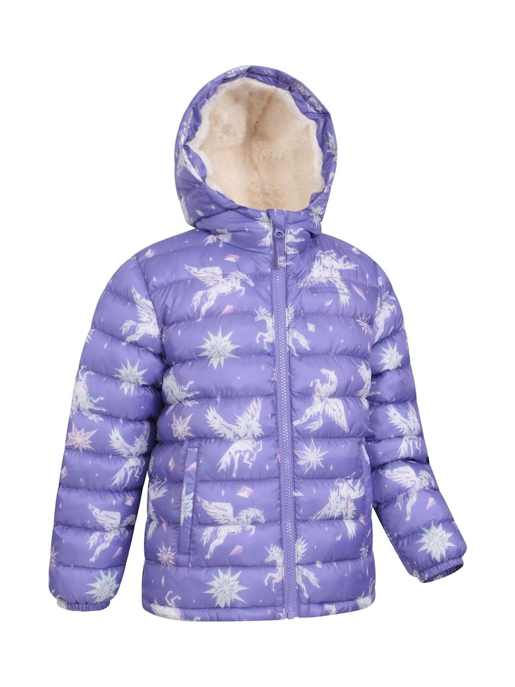 Mountain Warehouse Purple Kids Seasons Water Resistant Faux Fur Lined Padded Jacket - Image 2 of 6
