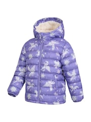 Mountain Warehouse Purple Kids Seasons Water Resistant Faux Fur Lined Padded Jacket - Image 4 of 6