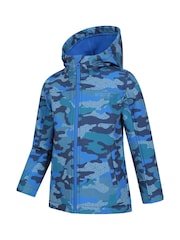 Mountain Warehouse Sky Blue Exodus Kids Printed Water-Resistant Softshell Jacket - Image 2 of 5