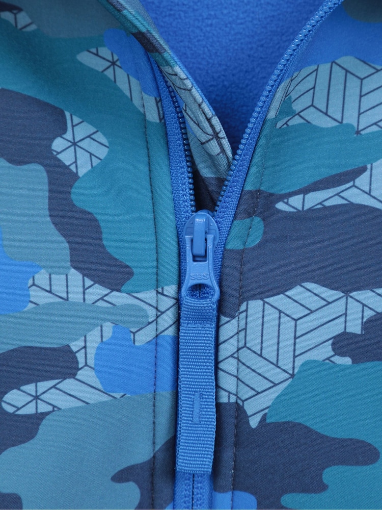 Mountain Warehouse Sky Blue Exodus Kids Printed Water-Resistant Softshell Jacket - Image 5 of 5