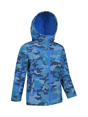 Mountain Warehouse Blue Exodus Kids Printed Water-Resistant Softshell Jacket - Image 2 of 5