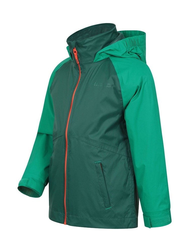 Mountain Warehouse Green Torrent II Kids Waterproof Jacket - Image 4 of 6